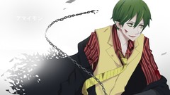 Green eyes green hair