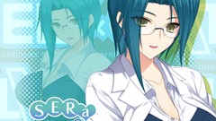 Green eyes green hair meganekko Lovely Cation