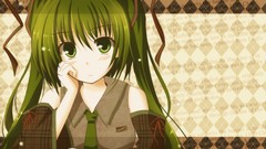 Green eyes hatsune miku vocaloid green hair
