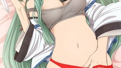 Green eyes kochiya sanae green hair touhou panties detached 