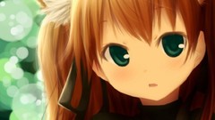 Green eyes nekomimi twintails