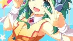 Green eyes vocaloid green hair Megpoid Gumi