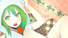 Green eyes vocaloid green hair nekomimi Megpoid Gumi