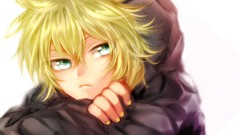 Green eyes vocaloid kagamine len anime boys