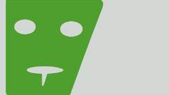 Green face grey abstract