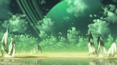 Green fantasy artwork planet