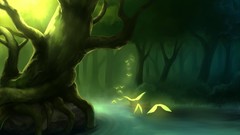 Green fantasy forests rivers