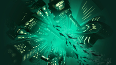 Green fish artwork underwater