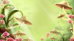 Green Flowers mushrooms Plants