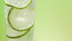 Green fruits limes cocktail