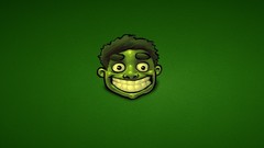 Green funny green background happy Hulk (comic character)