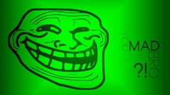 Green funny Internet trollface