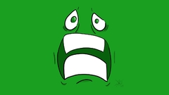 Green funny sad faces