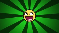 Green funny smiley face vectors Awesome Face