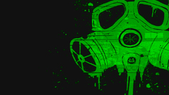 Green gas masks black