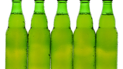 Green glass bottles drink