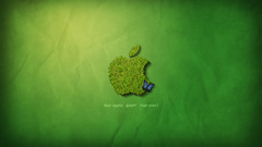 Green grass apple butterfly