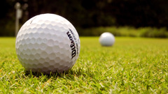 Green grass golf depth