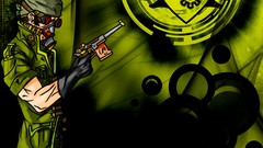 Green Guns Army soldiers Tools gas masks Luger