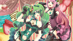 Green hair anime girls