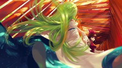 Green hair fantasy art