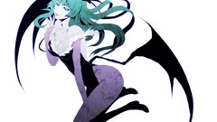 Green hair Morrigan Aensland
