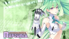 Green hair purple eyes