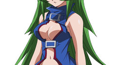 Green hair simple background