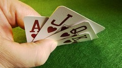 Green hands Tables Hearts playing cards