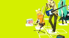 Green hatsune miku vocaloid kagamine len kagamine rin Simple 