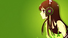Green headphones Anime anime girls akiyama mio k - on Simple 