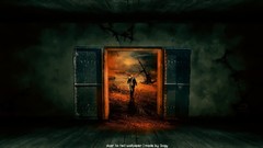 Green hell door doors digital art fantasy art