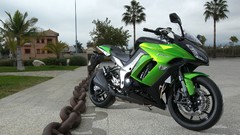 Green Japan biker Kawasaki streets racing motorbikes Kawasaki 