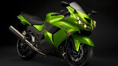 Green Kawasaki vehicles motorbikes