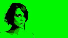 Green Keira Knightley artwork flourescent