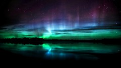 Green lights aurora borealis