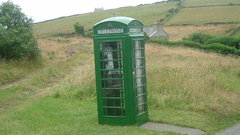 Green manx Phone box