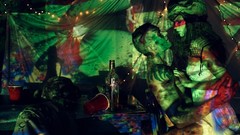 Green military widescreen party fashion photography