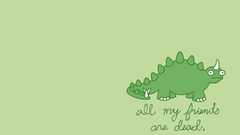 Green minimalistic Dinosaurs funny