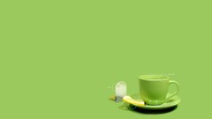 Green minimalistic tea cups