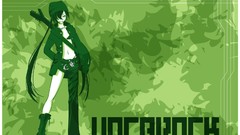 Green monochrome guitars long hair boots hatsune miku vocaloid 