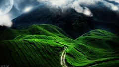 Green Mountains clouds Landscapes