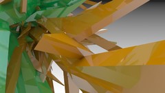 Green orange abstract spikes vray 3d art 3D renders 3DS Max