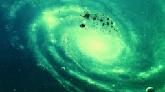 Green outer space Stars