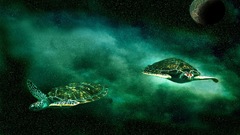 Green outer space Stars