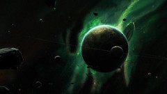 Green outer space Stars