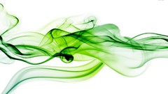 Green smoke abstract white background curves artwork