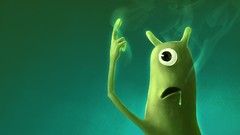 Green smoke alien digital art