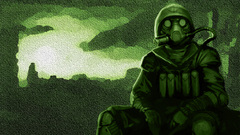 Green soldiers gas masks