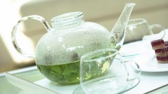 Green tea cups drinks